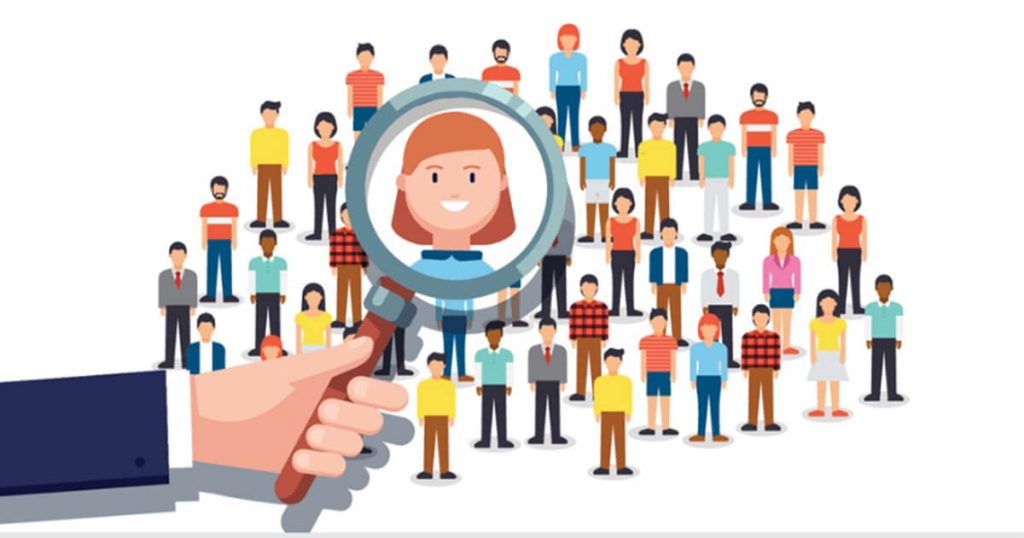 Ilustração de recrutamento online