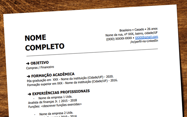 Armazenamento de currículos