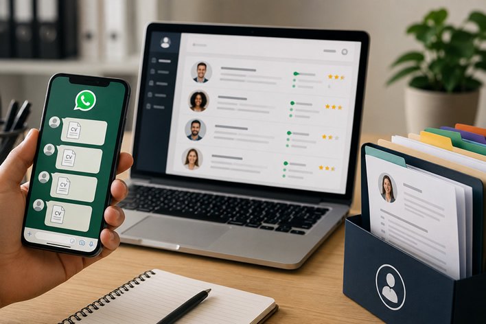 Como organizar currículos recebidos pelo WhatsApp